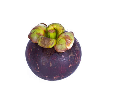 Fresh Mangosteen on white background の写真素材