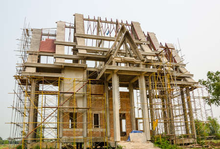 under construction temple,Thailandの写真素材