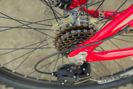 Rear mountain bike wheel detailの写真素材