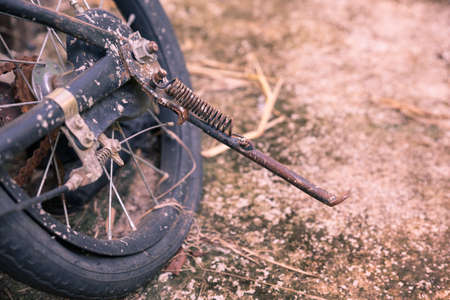 Old Bike stand close-upの写真素材