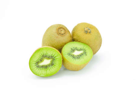 Kiwi fruit on a white background の写真素材