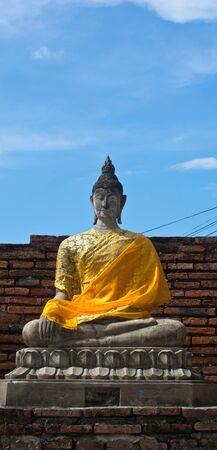 Buddha of Wat Yai Chai Mongkol in Ayutthaya Province  Thailand の写真素材