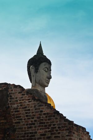 Buddha of Wat Yai Chai Mongkol in Ayutthaya Province  Thailand の写真素材