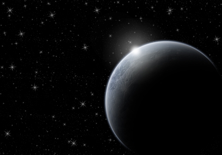 Earth in Space and many starsの写真素材