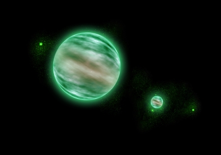 new green world in spaceの写真素材