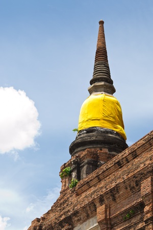 Old Temple Wat Yai Chai Mongkhon of Ayuthaya Province Thailand の写真素材