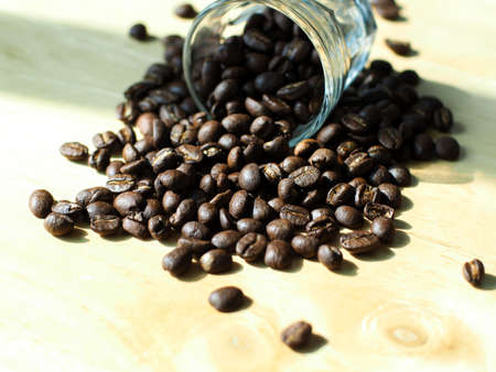 The dark roasted coffee beanの写真素材