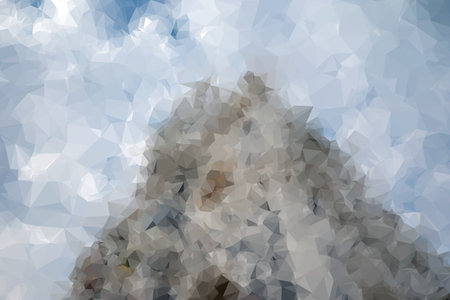 Abstract mosaic triangle pattern vector background. Low poly scenic of church and sky.の写真素材