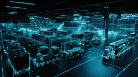 3D rendering of abstract technology background. High-tech circuit boardの素材