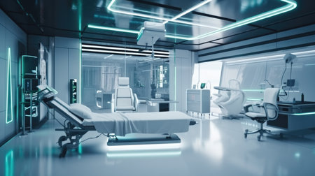 3d rendering x-ray room in modern hospital with medical equipmentの素材