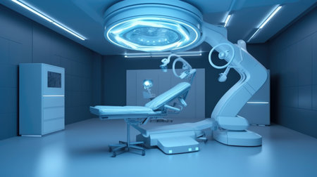 3D CG rendering of Modern surgery room with x-ray machineの素材