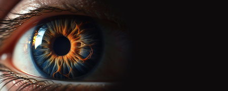 Captivating close up reveals intricate beauty of a woman's eye. Copy space. Generative AIの素材