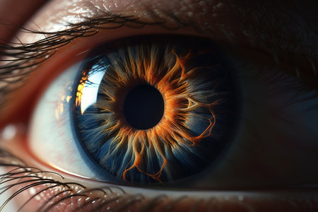 Captivating close up reveals intricate beauty of a woman's eye. Generative AIの素材