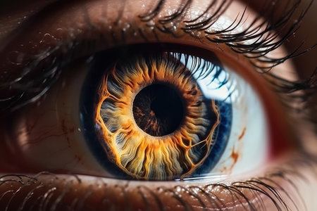Captivating close up reveals intricate beauty of a woman's eye. Generative AIの素材