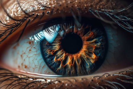 Captivating close up reveals intricate beauty of a woman's eye. Generative AIの素材