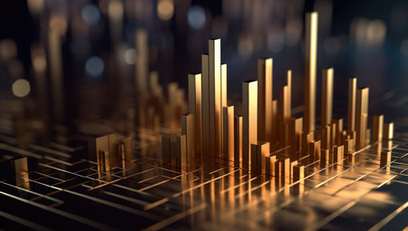 Capital marketing golden banking chart exchange invests value.の素材