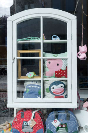 a window in a toy store windowsの写真素材