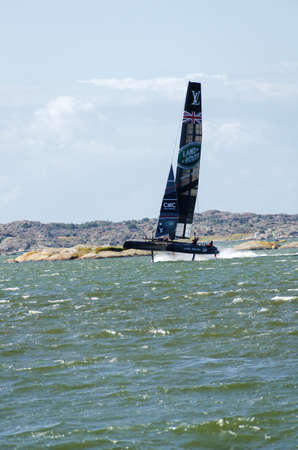 americas cup in sweden team New Zealand with great speedのeditorial素材