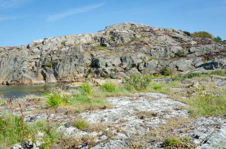 one little island on the swedisg westcoast in stigfjordenの写真素材