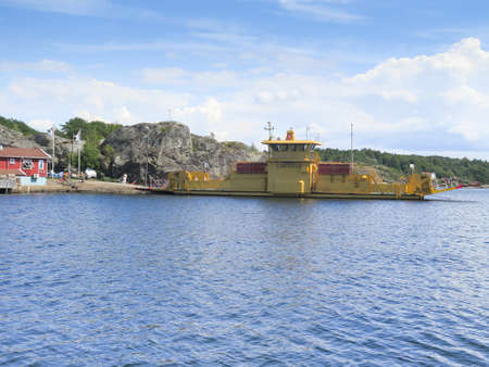 one ferry to transport car over the water on the swedish westcoastのeditorial素材