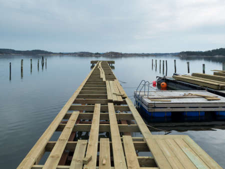 building a new jetty for the boat and for the people to take a bath or a swim