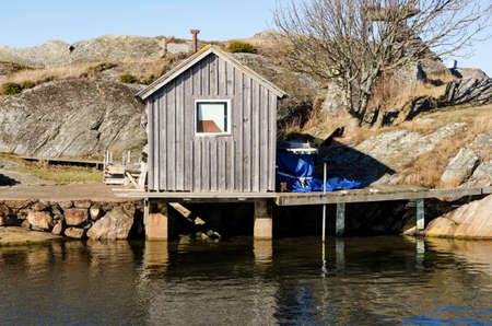 sweden westcoast outside Gothenburg little house for the local bathの写真素材