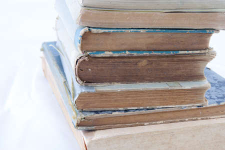 old books with dust and dirty, brown paperの写真素材