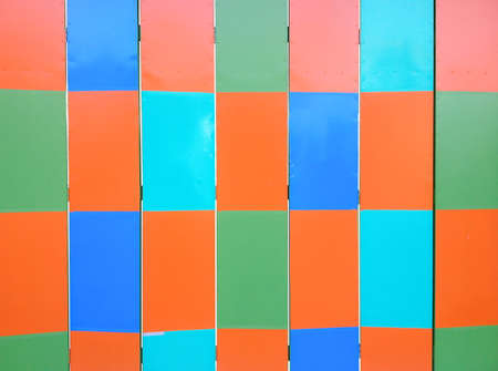 folding doors with colorful, metal entrance, backgroundの写真素材