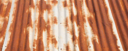 Old and rusty galvanized roof for backgroundの写真素材