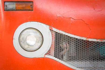 old orange car front background, grunge and dirtyの写真素材