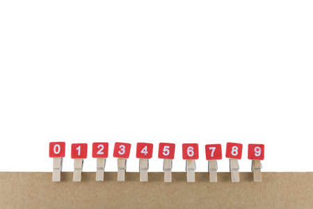 brown paper board with number label, business backgroundの写真素材