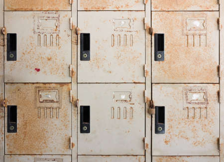 old locker background, with rusty conditionの写真素材
