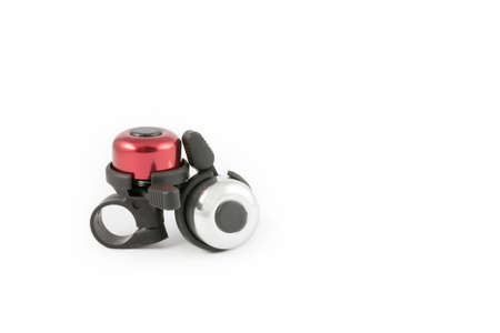 bicycle bells isolated  on white backgroundの写真素材