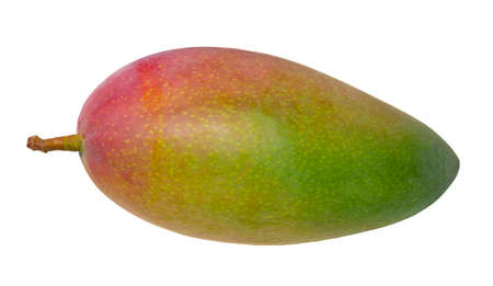 mango isolated on white background with green and red colorの写真素材