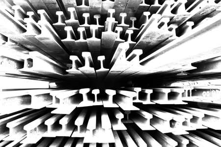 rush abstract background, blur, railway for repair with black & white colorの写真素材