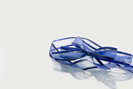 blue ribbin on white background