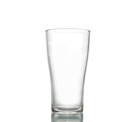 empty beer glass isolated on white background, clipping pathの写真素材