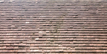 old roof clay tiles background, thai style, abstractの写真素材