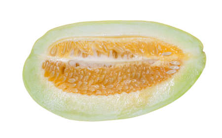 thai cantaloupe melon isolated on white background with clipping pathの写真素材