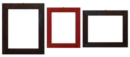 variety wood frames isolated on white background with clipping path