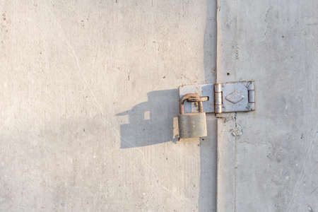 old lock on metal door with spaceの写真素材