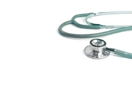 stethoscope on white background with copy spaceの写真素材