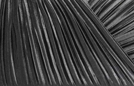 black textile texture abstract background with Crease lineの写真素材