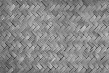 bamboo wood weaving pattern background, black and white toneの写真素材