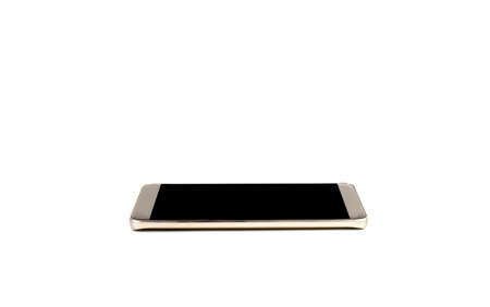 smart phone isolated on white background with clipping path on black screen