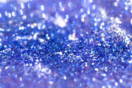 blue glitter and bokeh background, selective focusの写真素材