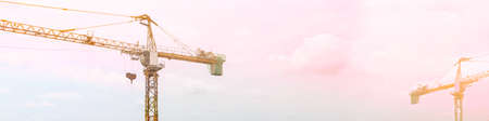 tower crane panorama background construction industry concept
