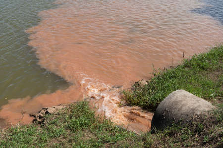 turbidity and clear water flow from concrete pipe