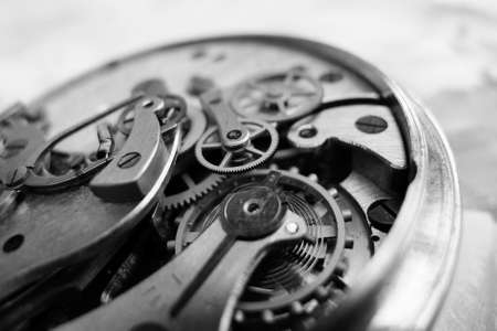 Old mechanical steel watch