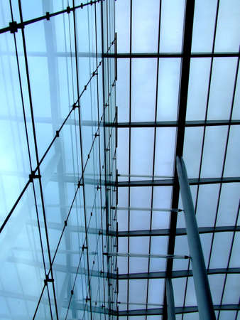 Modern architecture construction from the strange angle with sharp edges